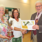 Martine Naughton and Jo Wooldridge receiving award